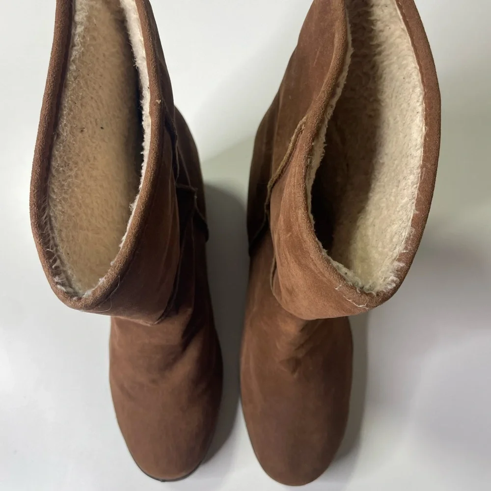 Sugar Brown‎ Suede Wedge Boots